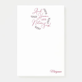 Och Sjungan Heaven och Natur - Personlig Post-it Block