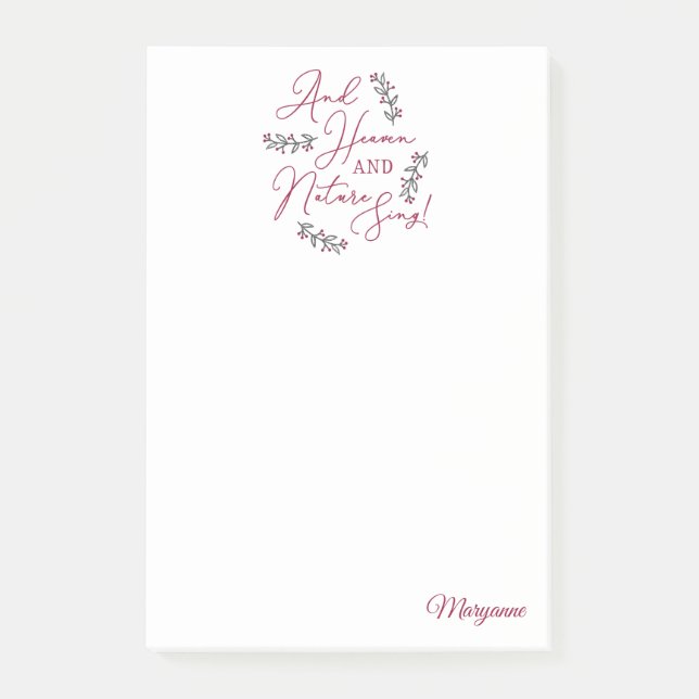 Och Sjungan Heaven och Natur - Personlig Post-it Block (Framsida)