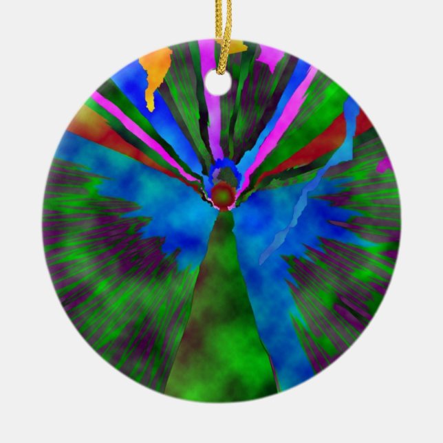 Och skåda ängeln av lorden… julgransprydnad keramik (Framsidan)