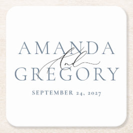 Och skriptEleganten Par Namn och datum Underlägg Papper Kvadrat