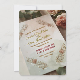  och snabb - Modern inbjudan till Romantic Bröllop
