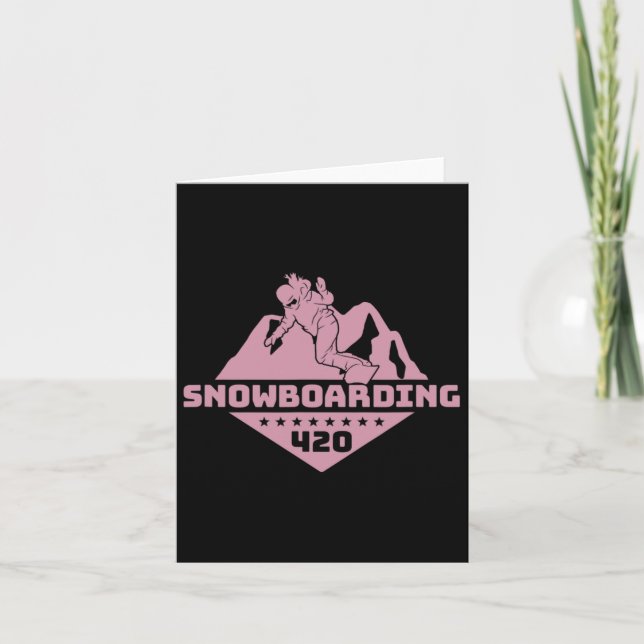 Och snöbänksbergen Snowboarder W Kort (Framsida)