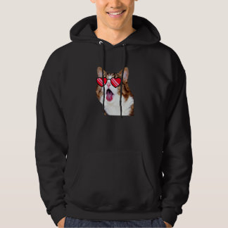 Och söt katt Katt ansikte med glasögon Hoodie