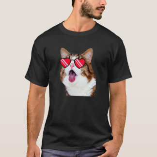 Och söt katt Kattansikte med glasögon T Shirt