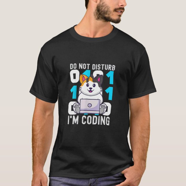 Och Söt Stör Ej Jag Kodar För Katt T Shirt (Framsida)