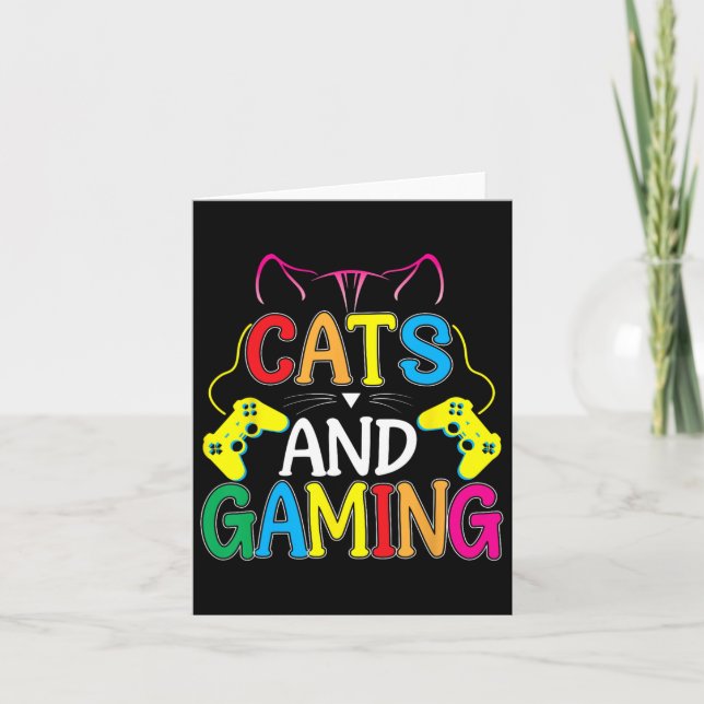 Och spel för kattälskande spelare Video Game Play Kort (Framsida)