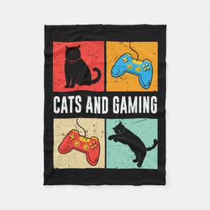 Och spelande för kattälskaren gamer videospel spel fleecefilt