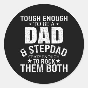 Och Stepdad Fars dag Stepdad Step Pappa Runt Klistermärke