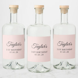  och svart Elegant 21:a födelsedag Spritflaskor Etikett