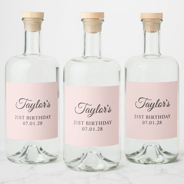  och svart Elegant 21:a födelsedag Spritflaskor Etikett (Flaskor)