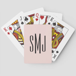 och svarta tre Brev-monogram Casinokort