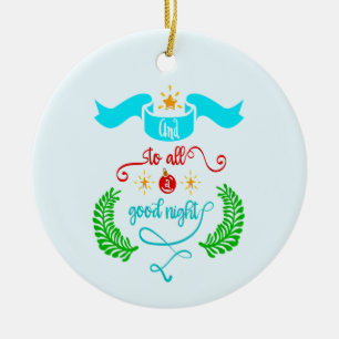 Och till alla Bra Nattjul, Typografi, ZSG Julgransprydnad Keramik