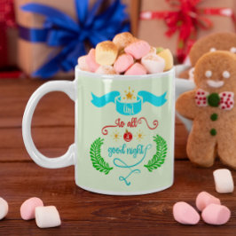 Och till alla en Bra nattlig jultypografi Jumbo Mugg