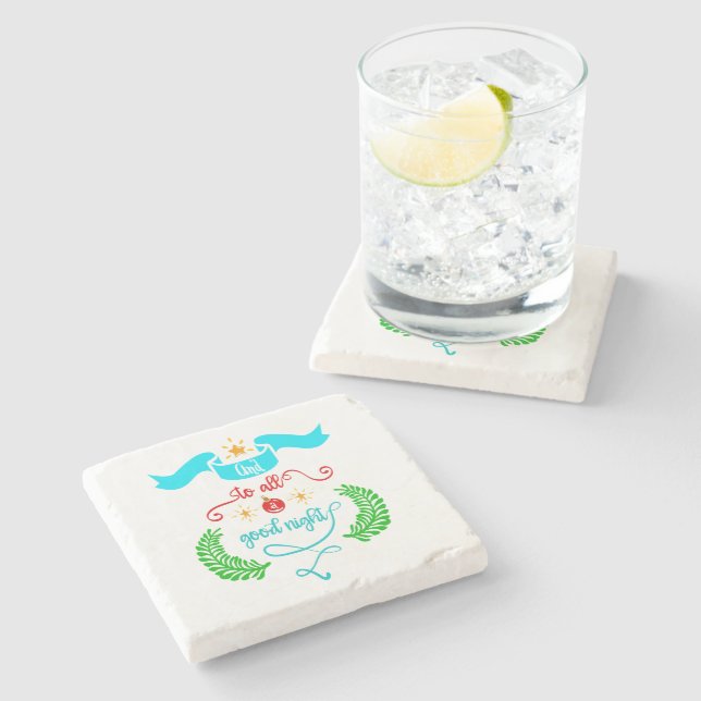 Och till alla en Bra nattlig jultypografi Stenunderlägg (Sidan)