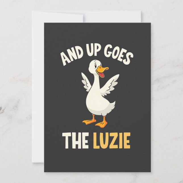 Och upp och ner går Luzie Funny Goose Älskare Inbjudningar (Framsida)