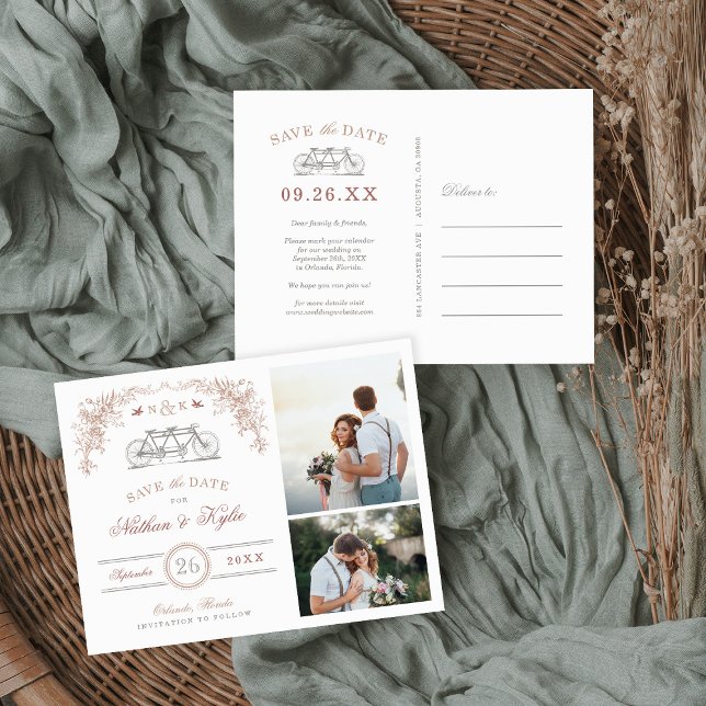  och uppsåtligt cykel 2-foto Spara datum Meddelande Vykort (Skapare uppladdad)