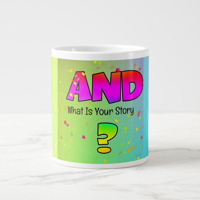 Och vad är din berättelse? jumbo mugg (Framsidan)