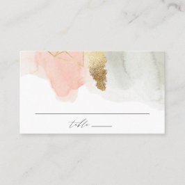  och vattenfärgen Guld Geometric Bröllop Placeringskort