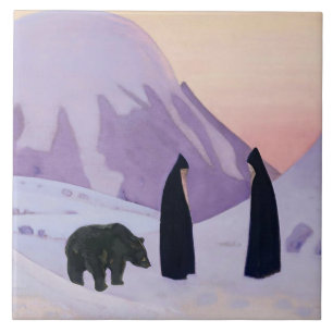 “Och vi är inte rädda” av Nicholas Roerich Kakelplatta