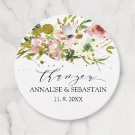  och vit ros med guld stänk bröllop gåvor etiketter