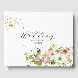  och vit ros med guld stänk gästböcker