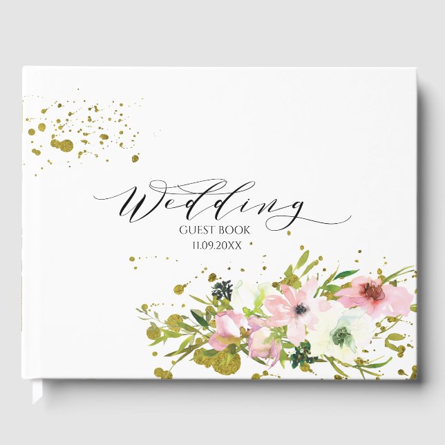  och vit ros med guld stänk gästböcker (Framsida)