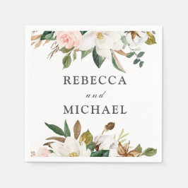 och vita blommor Brölloprecept eller Party Pappersservett