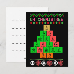 Ochemistree Ugly julsötare för kemist Julkort
