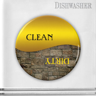 Ocher Stone Clean Dirty Dishwasher Magnet