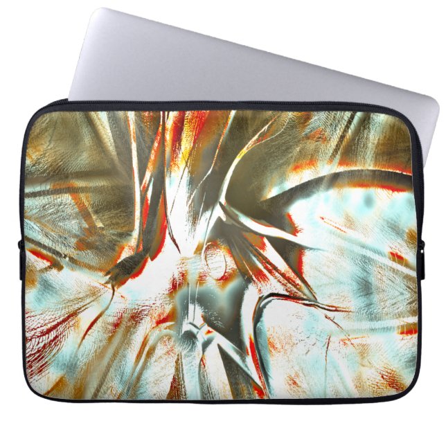 Ocher struktur med pixelskink och repor laptop fodral (Framsidan)