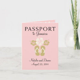 Ocho Rios Jamaica Bröllop Passport Inbjudan
