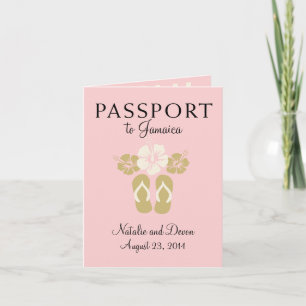 Ocho Rios Jamaica Bröllop Passport Inbjudan