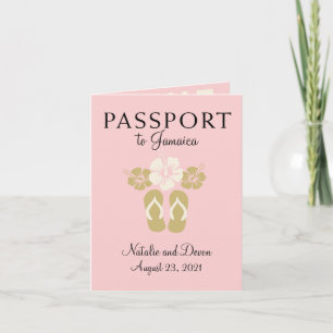 Ocho Rios Jamaica Passport Flinflip flops Hibiscus Inbjudan
