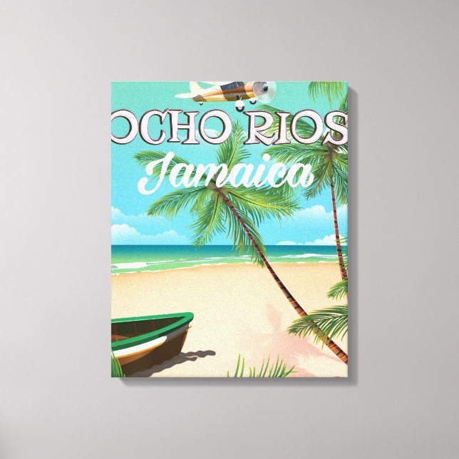 Ocho Rios Jamaica reseinformation affisch Canvastryck (Framsida)