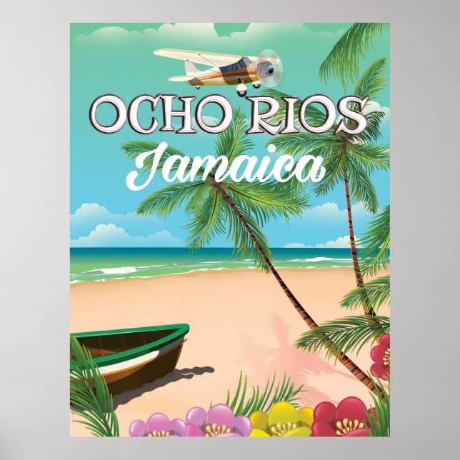 Ocho Rios Jamaica resemålningaffisch Poster (Framsidan)