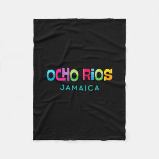 Ocho Rios Jamaica Retro Tropical Design  Fleecefilt