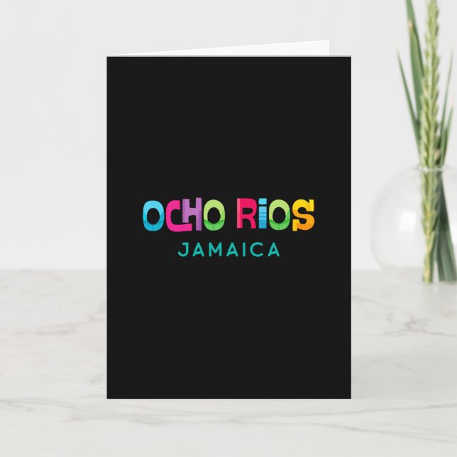 Ocho Rios Jamaica Retro Tropical Design  Kort (Framsida)