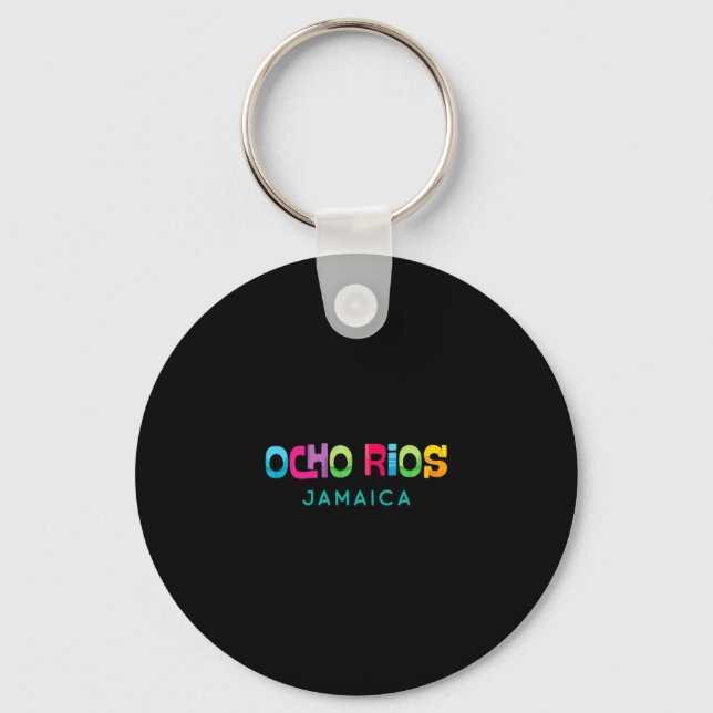 Ocho Rios Jamaica Retro Tropisk Design  Nyckelring (Framsida)