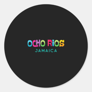 Ocho Rios Jamaica Retro Tropisk Design Runt Klistermärke