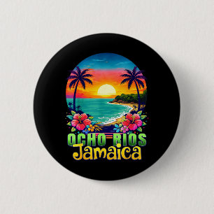 Ocho Rios Jamaica Strand Tropisk Solnedgång Sommar Knapp