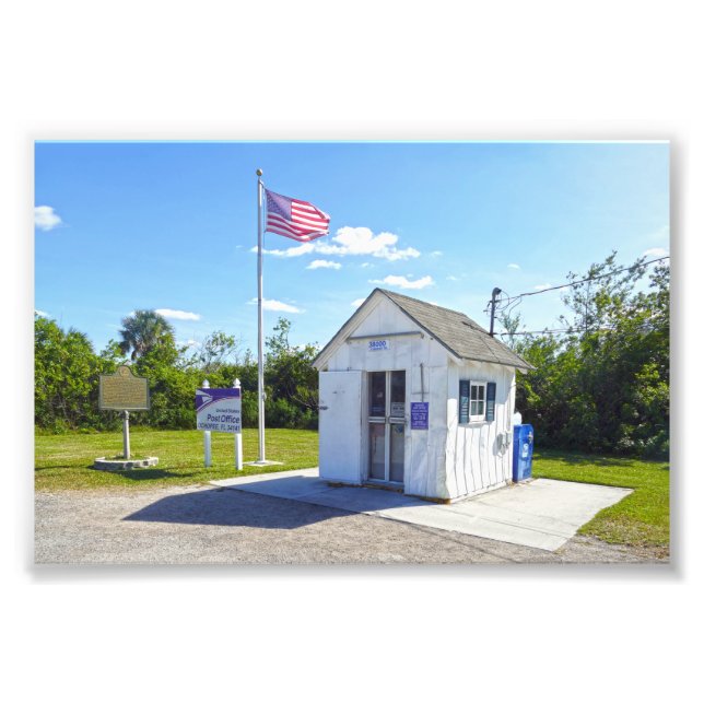 Ochopee, Florida, Post Office, Minsta i USA Fototryck (Framsidan)