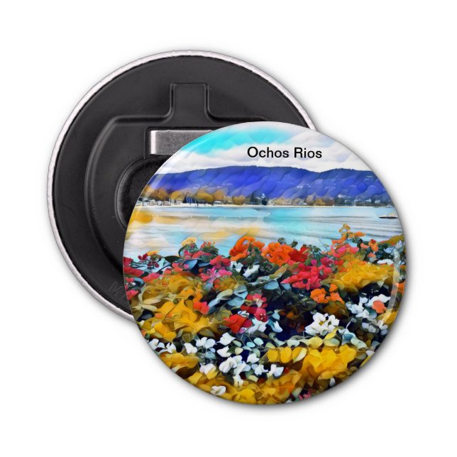 Ochos Rios Neon Pop Art Blommigt Flasköppnare (Framsidan)