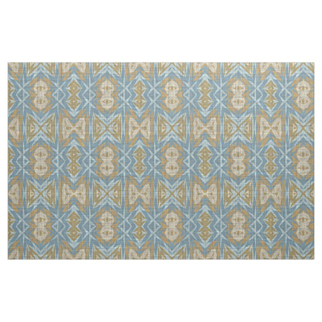 Ochre Beige Teal Blue Eclectic Ethnic look Tyg (Fat Quarter)