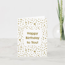 Ochre Confetti Watercolor Dots Birthday Card