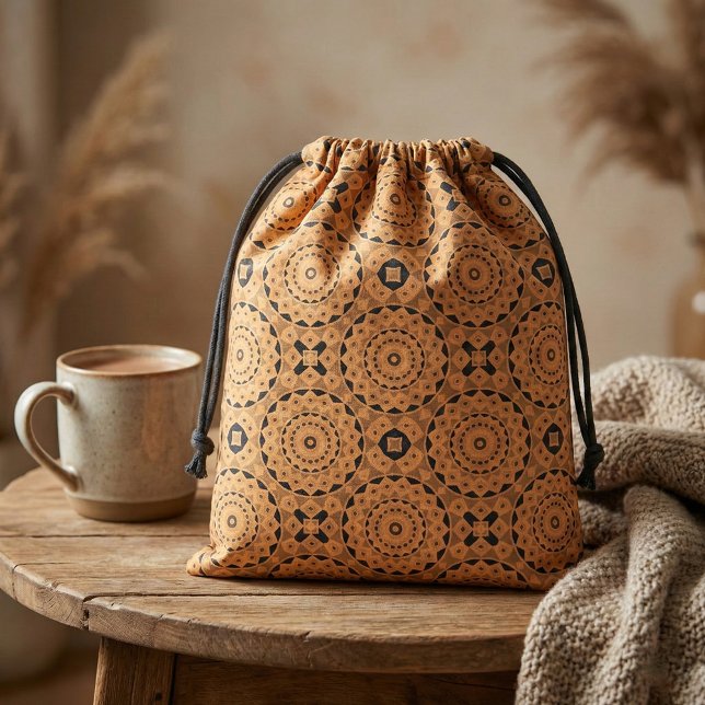 Ochre Ethnic Moroccan Boho Chic Mosaic Mönster Tyg (Skapare uppladdad)