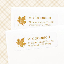 Ochre Fall Autumn Löv. Returadress Etikett