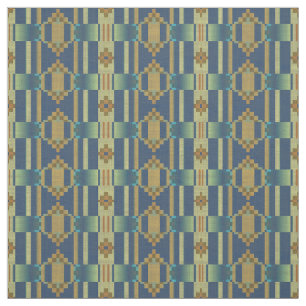 Ochre Gult Orange Teal Blue Grönt Ethnic look Tyg