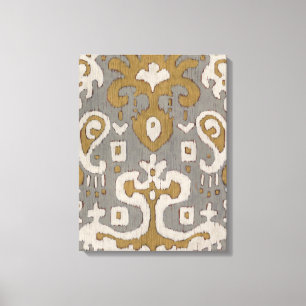 Ochre Ikat I Canvastryck