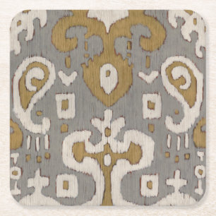 Ochre Ikat I Underlägg Papper Kvadrat