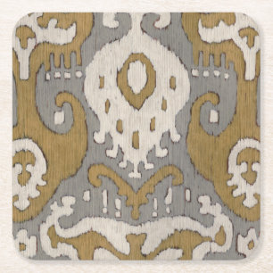 Ochre Ikat II Underlägg Papper Kvadrat